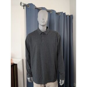 BYLT Premium Basics Drop Cut Long Sleeve Lux Polo Mens‎ 2XL Dark Heather Gray
